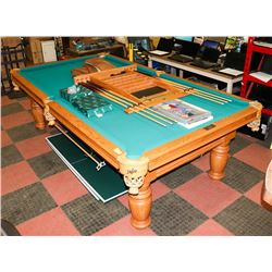 5X9 DUFFERIN POOL TABLE WITH LEATHER POCKETS,