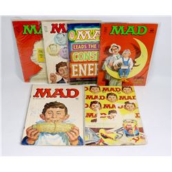 LOT OF SIX 1960'S MAD MAGAZINES