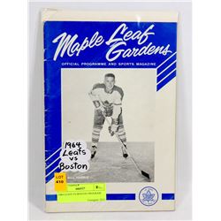 1964 LEAFS VS BOSTON PROGRAM