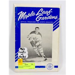 1964 LEAFS VS CANADIANS PROGRAM