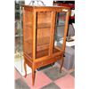 Image 1 : VINTAGE WOOD CHINA CABINET W/GLASS SHELVES