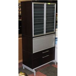 DESIGNER CABINET, 2 DRAWER, METAL ROLL-UP