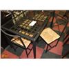 Image 2 : GLASS TOP DINING TABLE (58"X31"X30") W/ 4 CHAIRS.