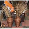 Image 1 : SET OF 2 WICKER FLOOR STANDING POTS