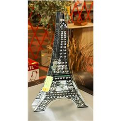 EIFFEL TOWER GLASS & STONES T-LIGHT STAND -