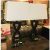 Image 1 : SET OF 2 BLACK WOOD TRI-LIGHT LAMPS -