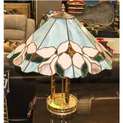 PINK STAINED GLASS TABLE LAMP