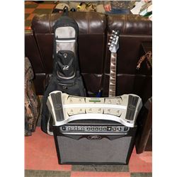 GIO IBANEZ ELECTRIC GUITAR, PEAVEY AMP, PEAVEY