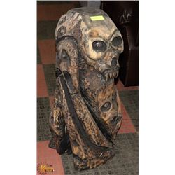 HAND CARVED WOOD HALLOWEEN  STATUE 32" TALL