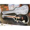 Image 1 : FENDER ACOUSTIC BLACK GUITAR WITH HARD CASE.