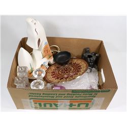 BOX W/WOLF NIGHTLIGHT, CRYSTAL CANDLE