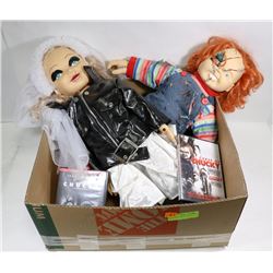 BOX W/COLLECTIBLE CHUCKY AND BRIDE OF