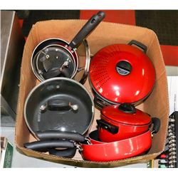 12-PC RED POT & PAN SET WITH LIDS - GENERAL,