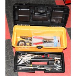 SMALL TOOLBOX WITH CONTENTS.