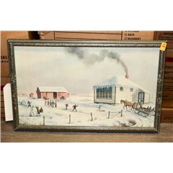 SNOWY SCHOOLHOUSE PICTURE