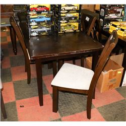 WOOD TONE KITCHEN TABLE WITH 4 X-BACK