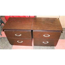WOOD TONE 2 DRAWER NIGHT STANDS, 21.5"X15.5"X21.5"