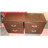 Image 1 : WOOD TONE 2 DRAWER NIGHT STANDS, 21.5"X15.5"X21.5"