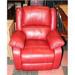 RED LEATHERETTE RECLINING CHAIR