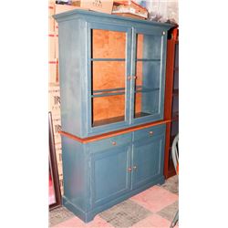 TWO TONE WOOD BUFFET AND HUTCH, 51"X18"X78"