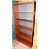 Image 1 : WOOD TONE BOOK SHELF, 35.5"X12"X72".