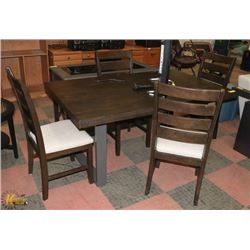WOOD TONE TABLE (38"X64"X30") W/4 CHAIRS