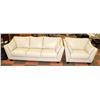 Image 1 : LEATHERETTE OFF WHITE 90" SOFA AND 47" CHAIR