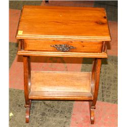SMALL ANTIQUE MAGAZINE TABLE, 16.5"X10.5"X24"
