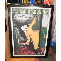 LARGE CAFE INSPIRED FRAMED ART PIECE WITH GLASS