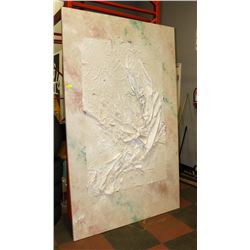 LARGE CANVAS PAPER MACHE ARTWORK.