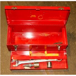 TOOL BOX WITH TRAY INCL WRENCHES AND MORE