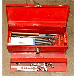 TOOL BOX WITH FLARING TOOL AND PIPE BENDERS