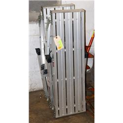 2 FOLDING ALUMINUM SAW HORSES.