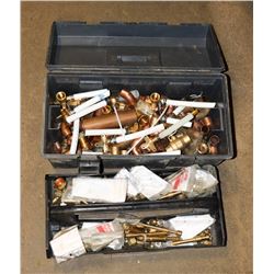 GREY TOOL BOX WITH FITTINGS AND CONTENTS
