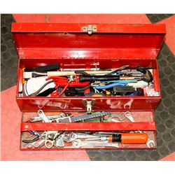 RED TOOL BOX WITH CONTENTS