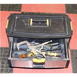 LARGE STAINLESS STEEL TOOL BOX WITH DRAWERS FILLED