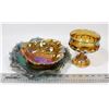 Image 1 : LOT OF CARNIVAL GLASS:  TWO DISHES,