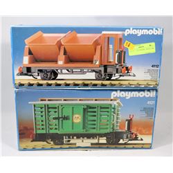 2 PLAYMOBIL TRAIN CARS