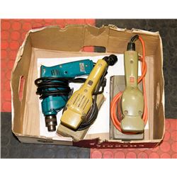 2 BLACK & DECKER SANDERS & 1 MAKITA DRILL