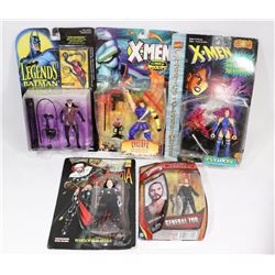 BOX OF X-MEN/, SUPERMAN, BATMAN, AREALA  ACTION