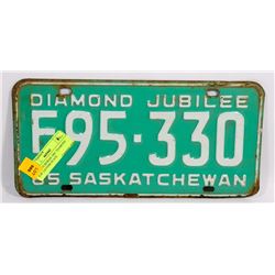 SASKATCHEWAN 1965 "DIAMOND JUB" LICENSE PLATE