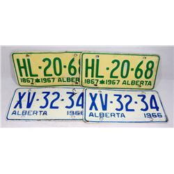 VINTAGE ALBERTA LICENSE PLATE SETS.