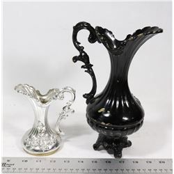 VINTAGE METAL VASE AND DECANTER TOP