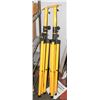 Image 1 : LOT OF 2 YELLOW EXTENDING TRI POD STANDS