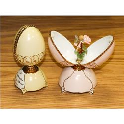 LOT OF 2 MUSICAL EGGS.  ONE IS BRADFORD