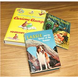 VINTAGE BOOKS, CURIOUS GEORGE, LASSIE, SLEEPING