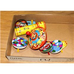 FLAT OF OLD TIN TOYS AND KALEIDOSCOPE