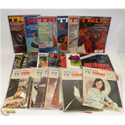 FLAT OF 70'S RETRO COLLECTORS MAGAZINES