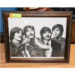 BEATLES SKETCH SIGNED BY ARTIST BARTEL