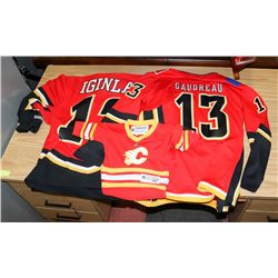 3 CALGARY FLAMES JERSEYS